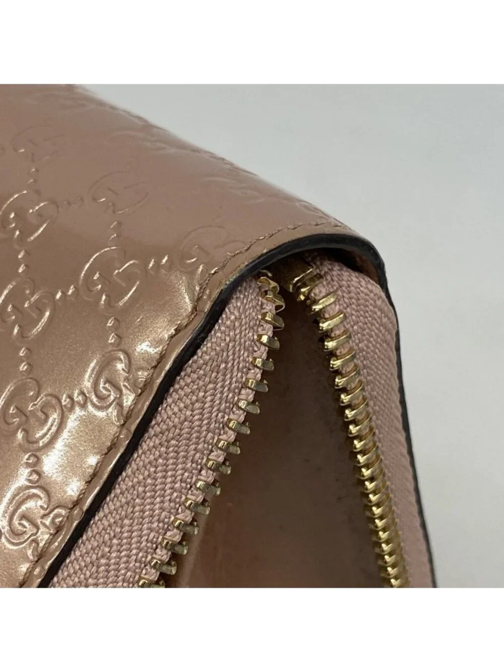 ★SOLD★ Gucci Wallet Micro Guccissima Enamel Pink Champagne Gold - Picture 5 of 10